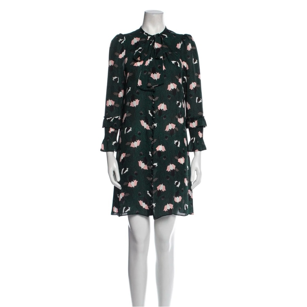 10 Crosby Derek Lam White and Pink Ruffled Bishop Sleeve Dress